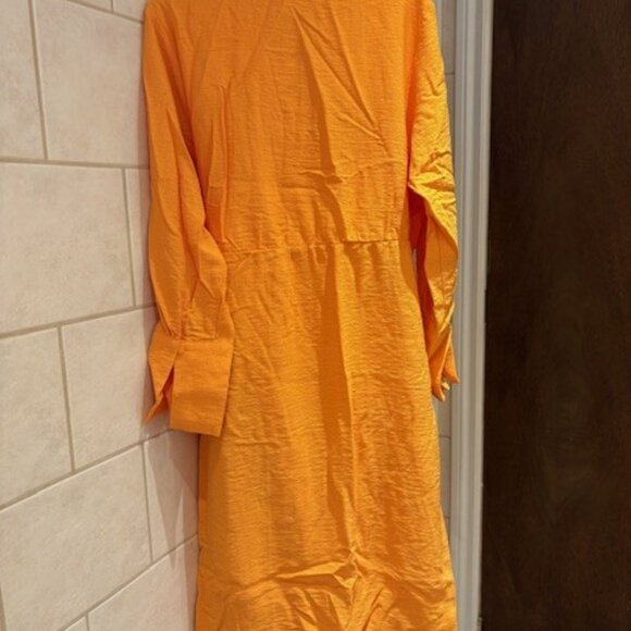 Orange H&M Wrap Dress Size large - Picture 3 of 7